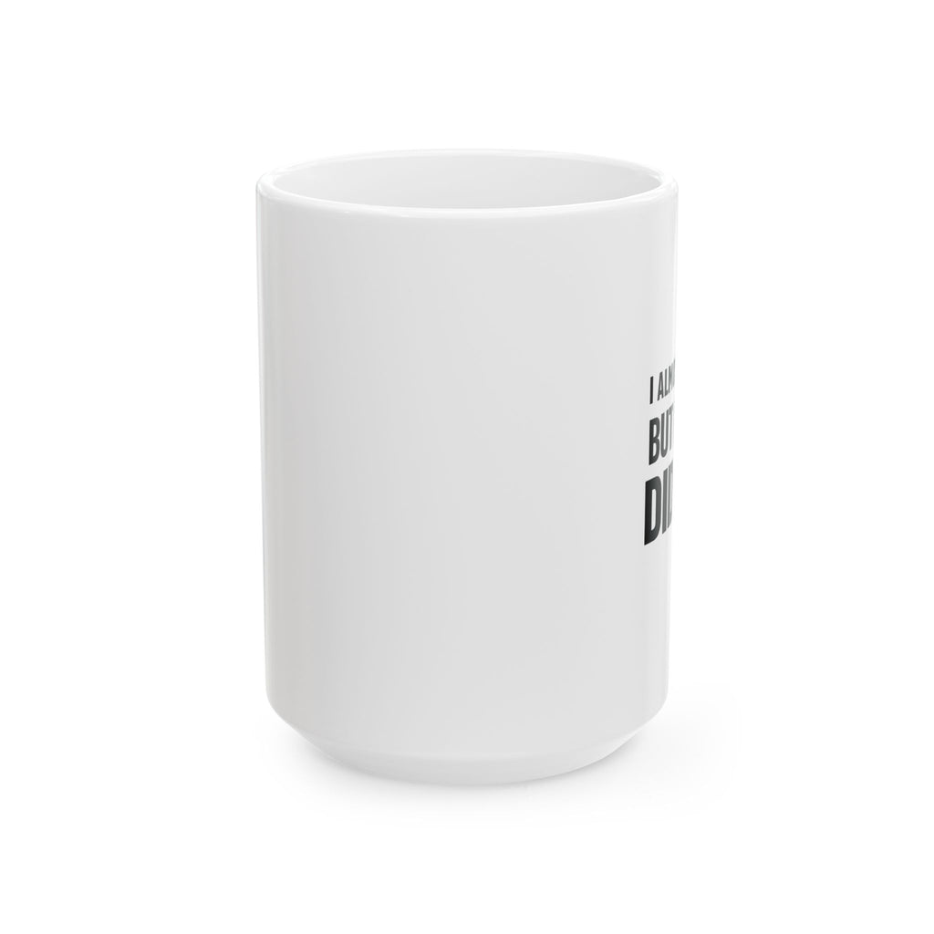 Christian faith encouragement mug styled with coffee and open Bible on table