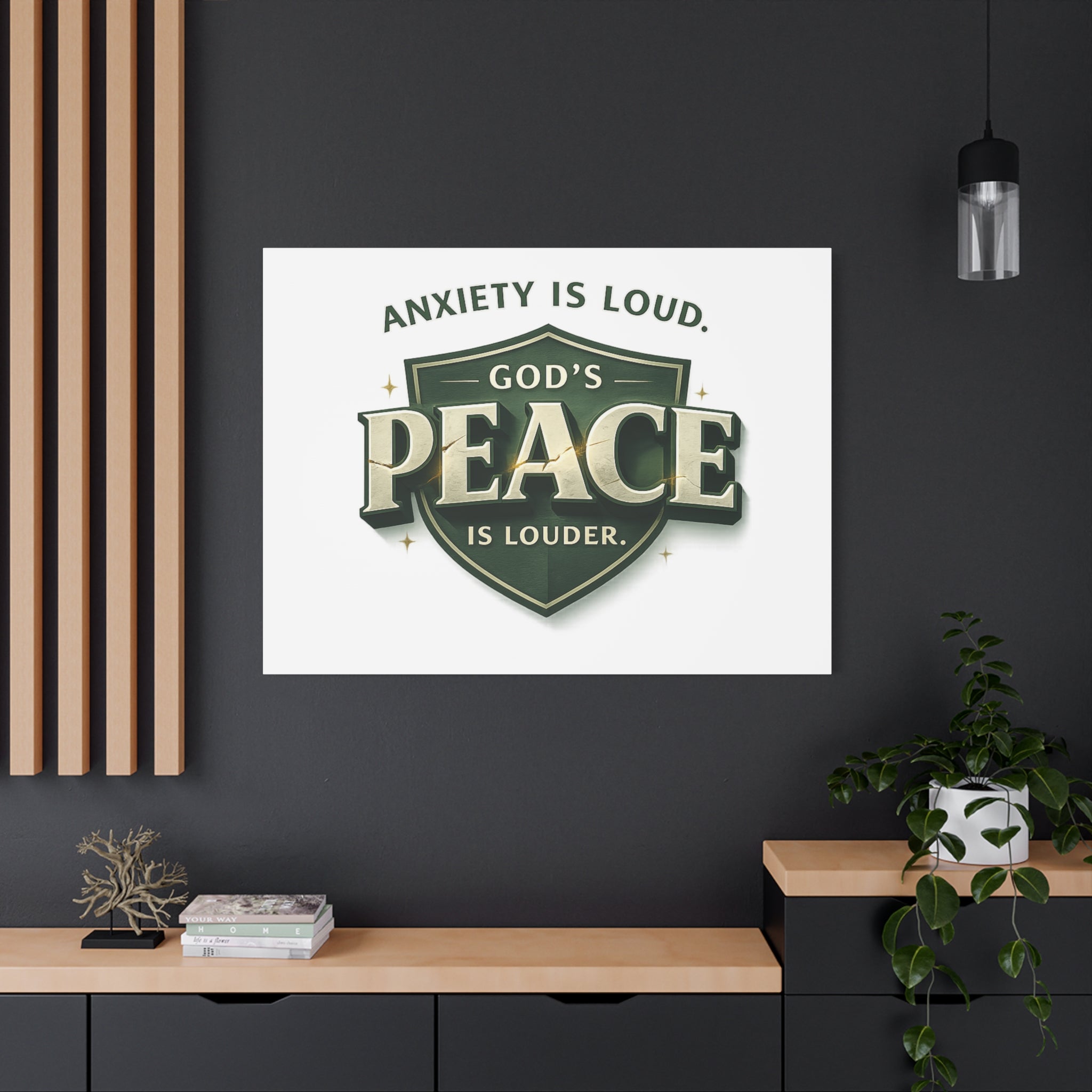 Anxiety Is Loud, God's Peace Is Louder - Christian Canvas  Wall Art | faith Home Decor | Free Shipping