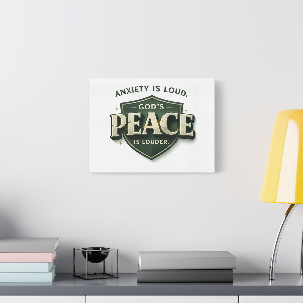 Anxiety Is Loud, God's Peace Is Louder - Christian Canvas  Wall Art | faith Home Decor | Free Shipping