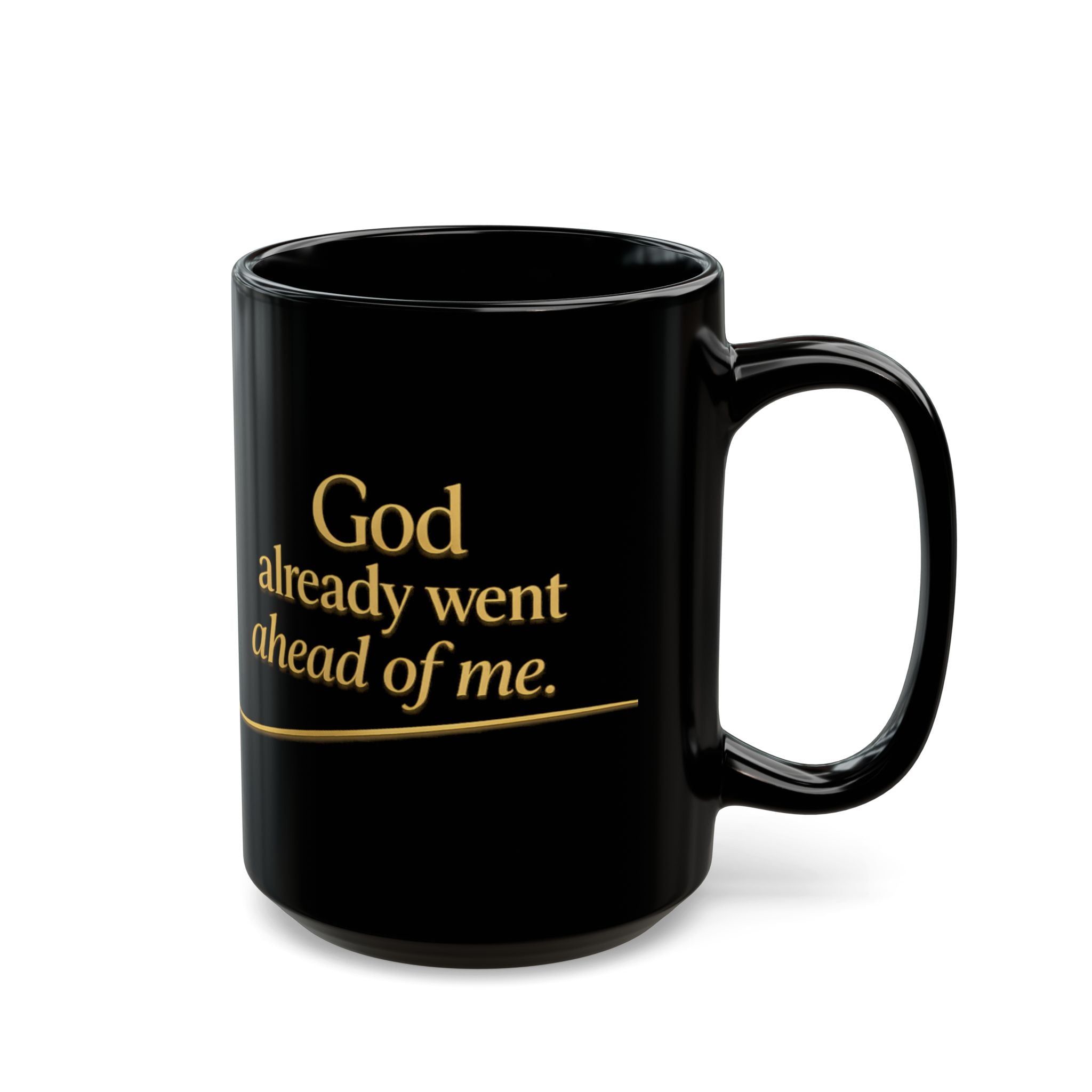 Christian faith coffee mug on desk during morning prayer and devotional