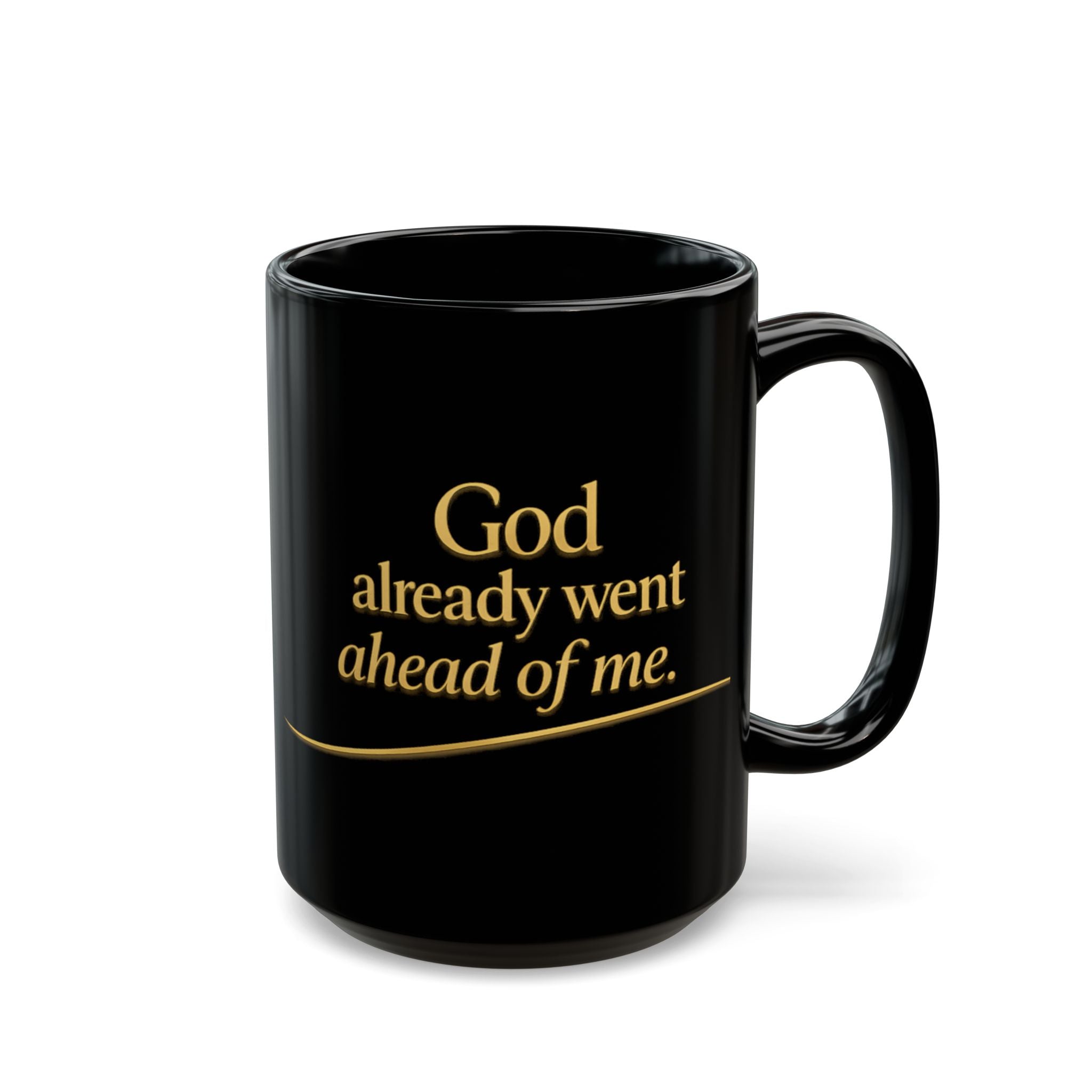 Christian faith coffee mug — meaningful black ceramic gift for believers