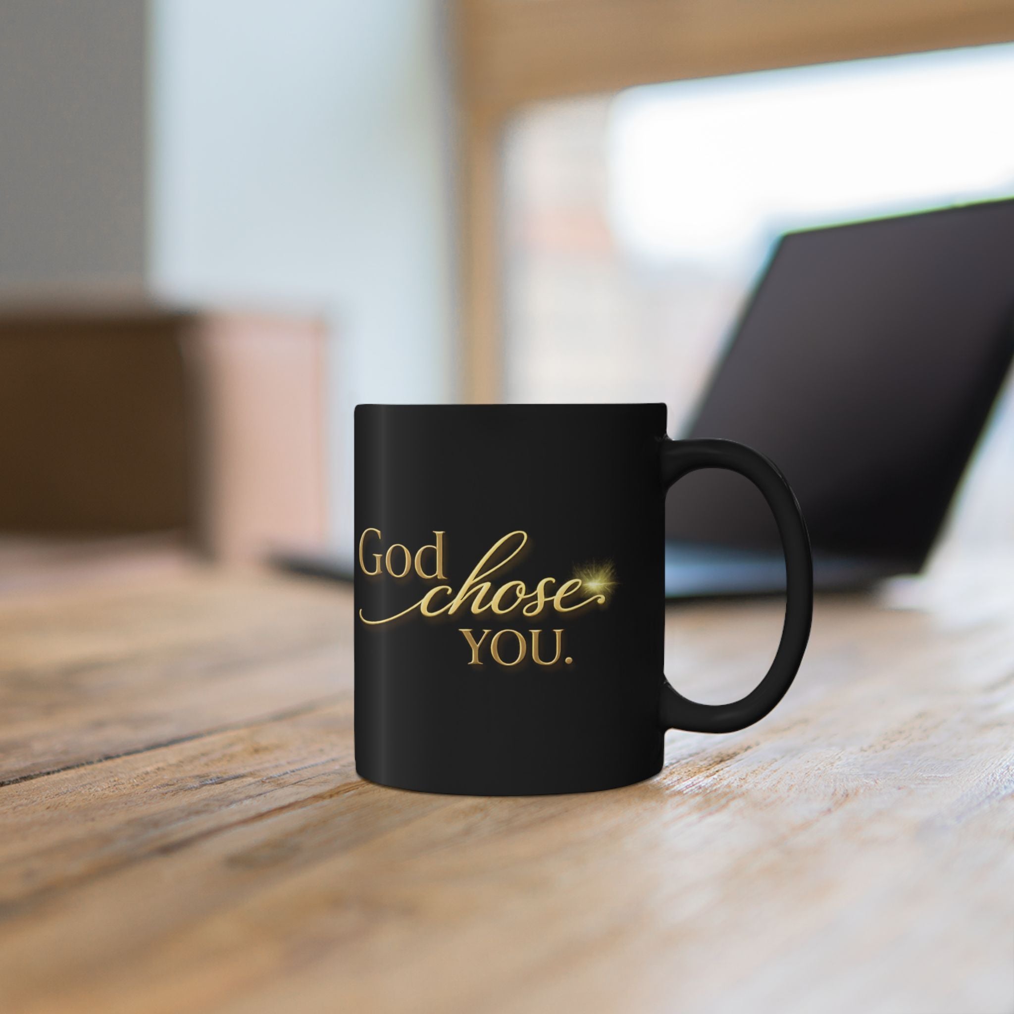 Christian faith coffee mug with "God Chose You" inspirational quote