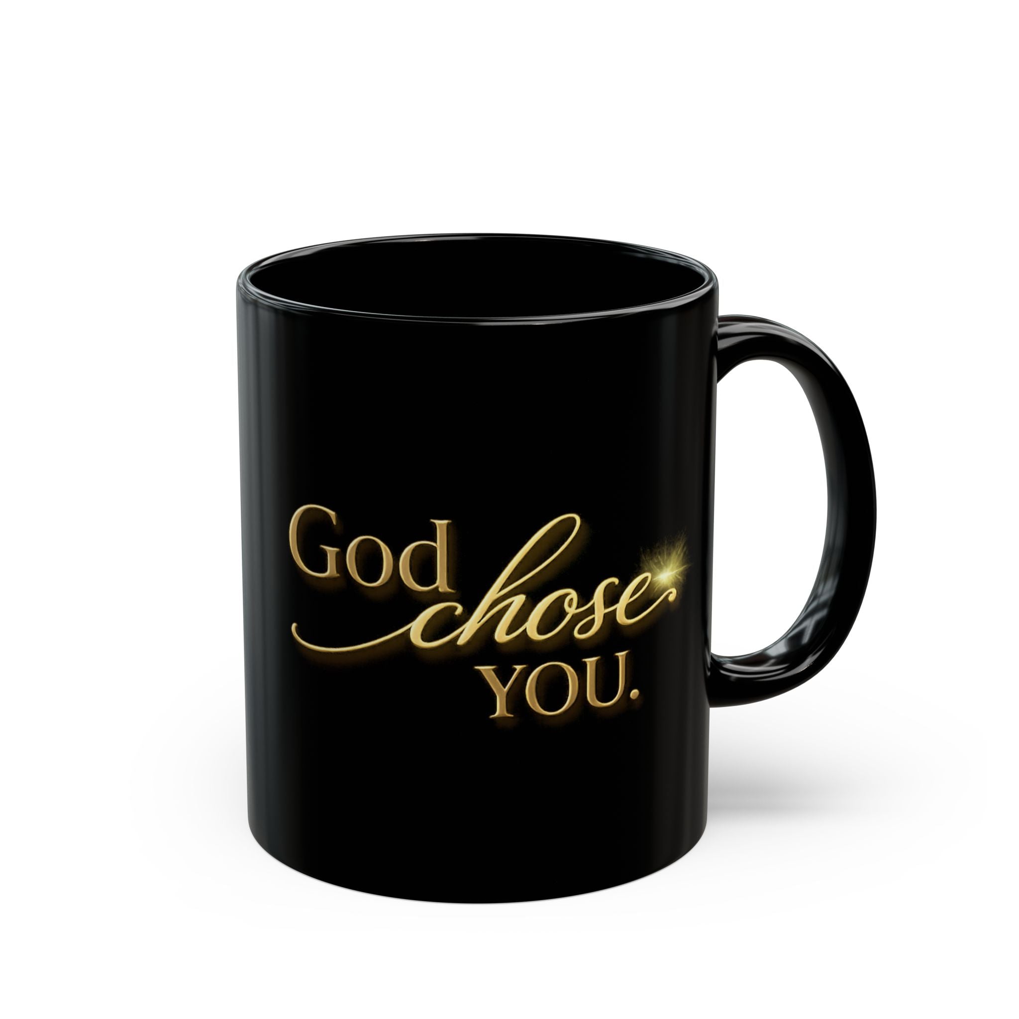 Christian faith coffee mug — meaningful black ceramic gift for believers