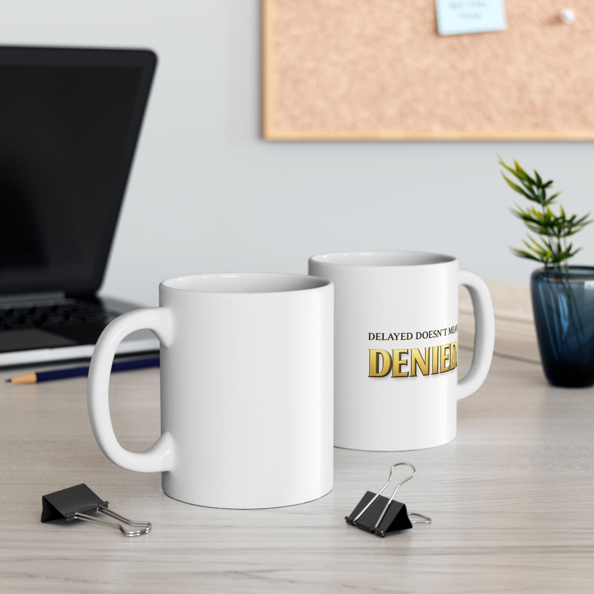 Christian faith coffee mug held in hands — trusting God's perfect timing