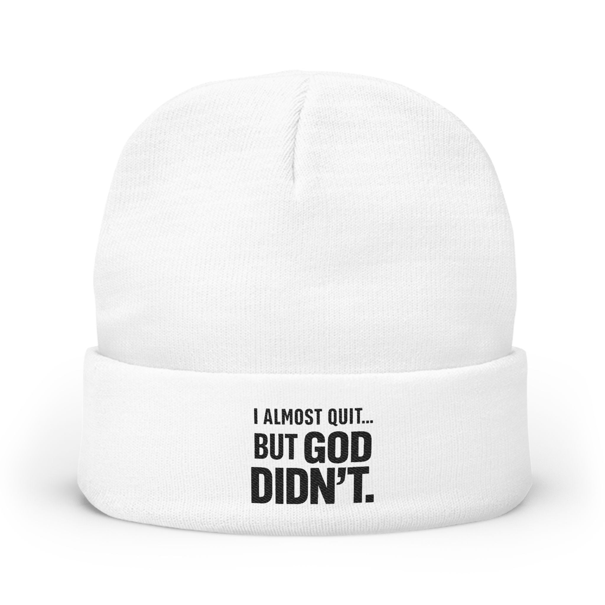 Christian faith beanie hat — unisex knit inspirational gift for believers