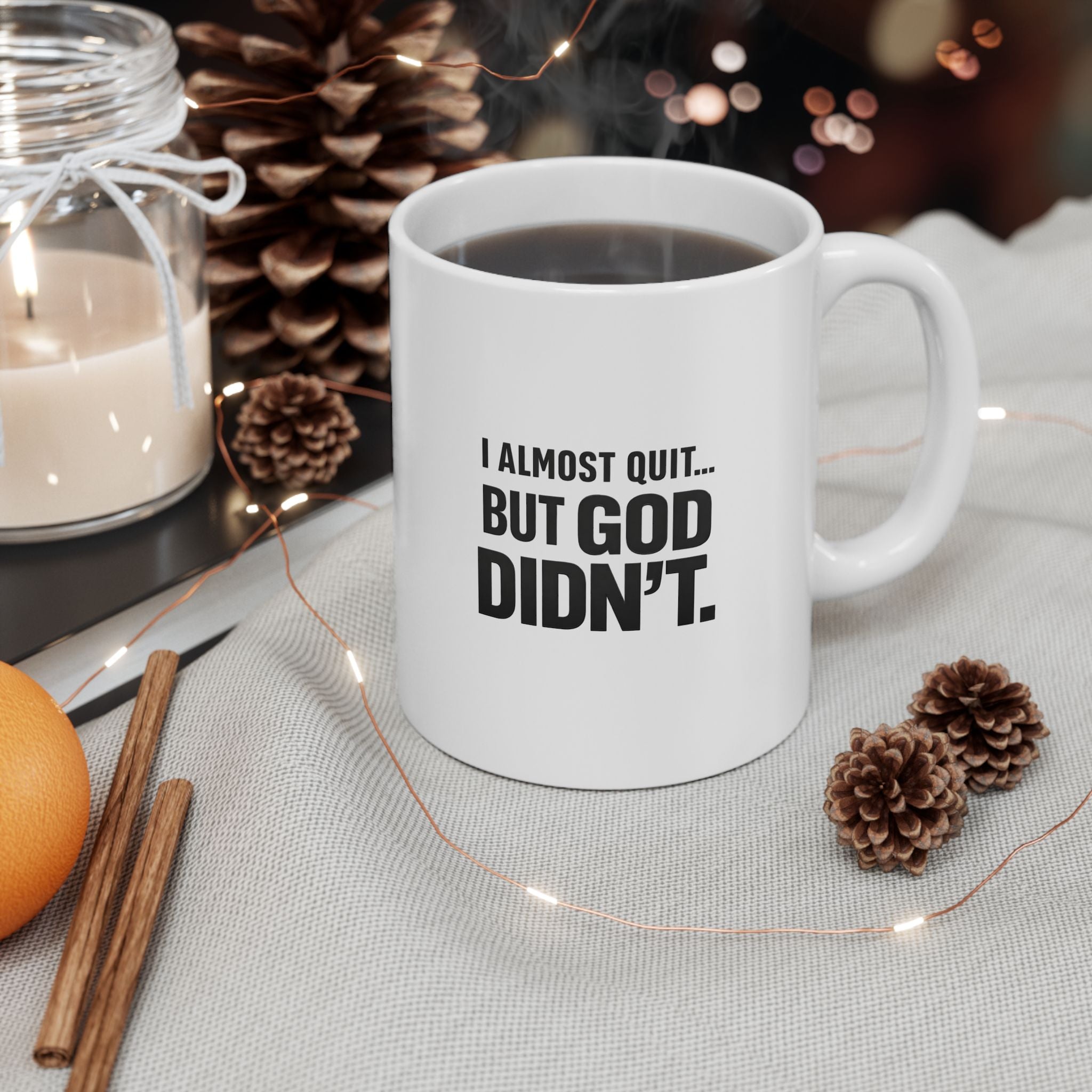 Christian faith encouragement mug — meaningful ceramic gift for believers