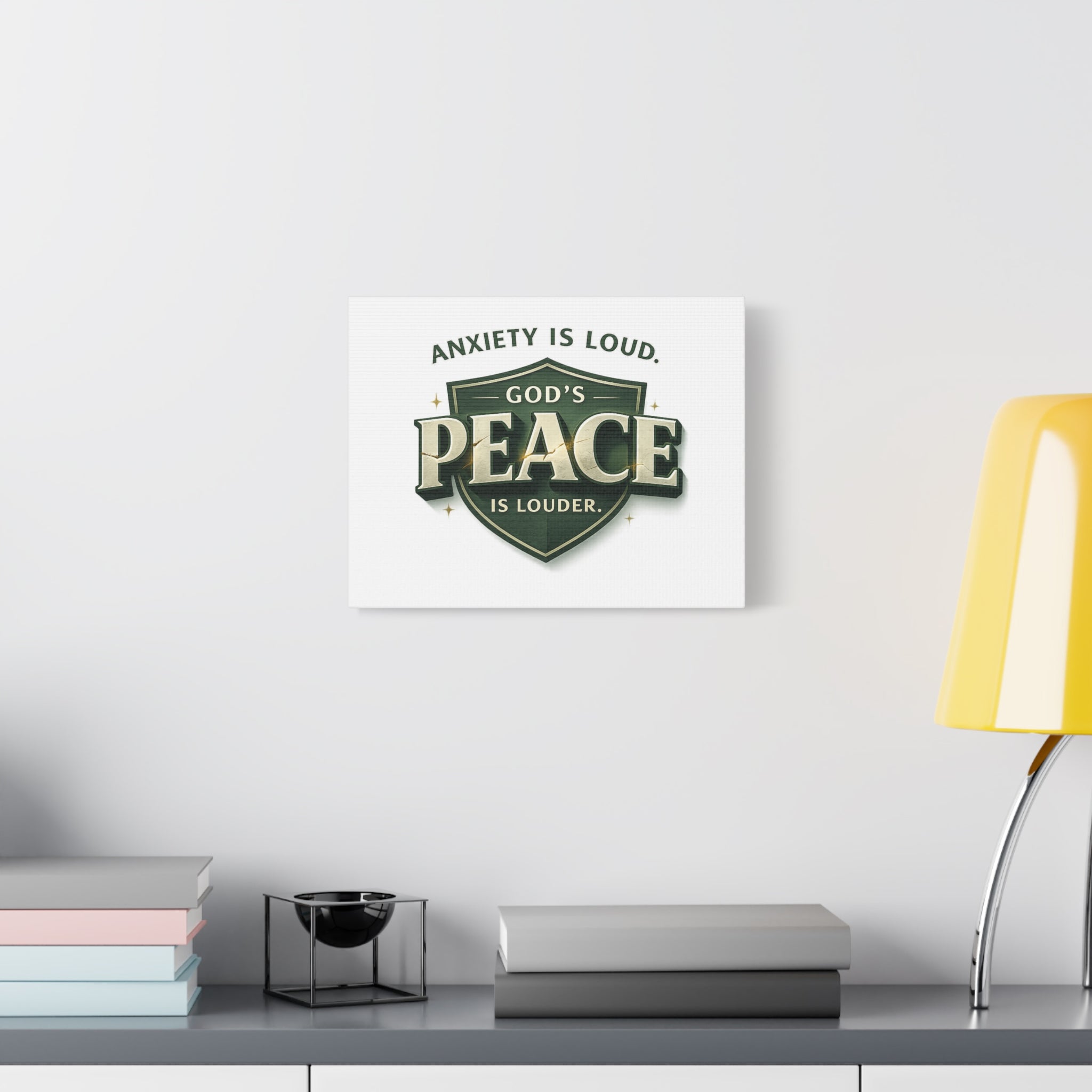 Anxiety Is Loud, God's Peace Is Louder - Christian Canvas  Wall Art | faith Home Decor | Free Shipping