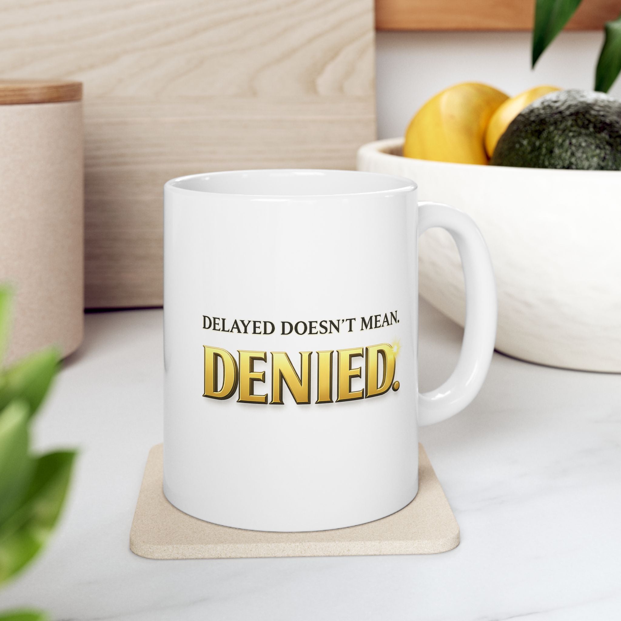 Christian faith coffee mug flat lay with Bible and journal