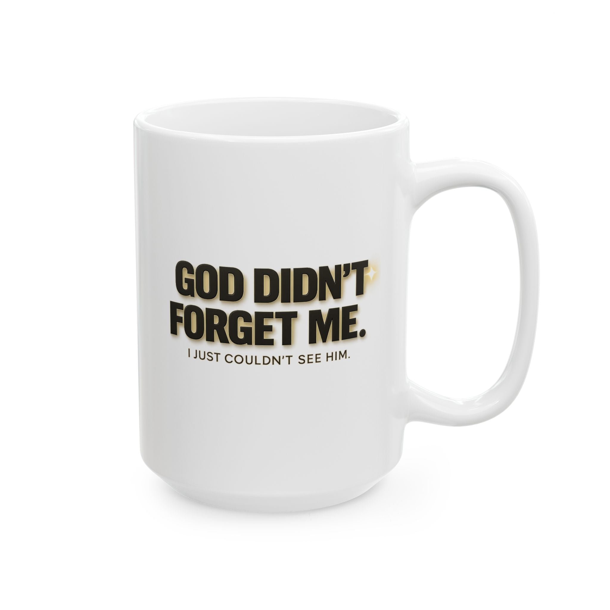 Christian faith coffee mug on table during morning prayer and devotional