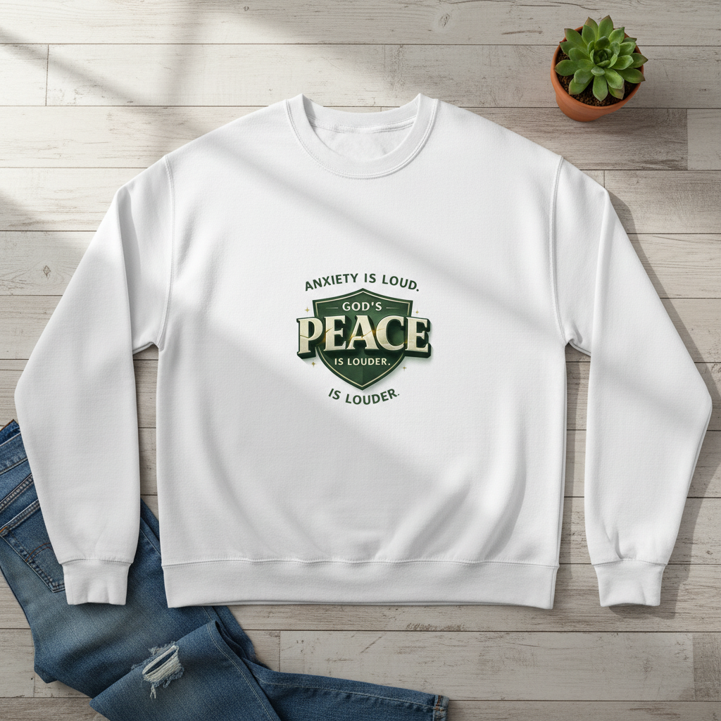 Anxiety Is Loud, God’s Peace Is Louder - Christian Long Sleeve Tee | Faith Shirt