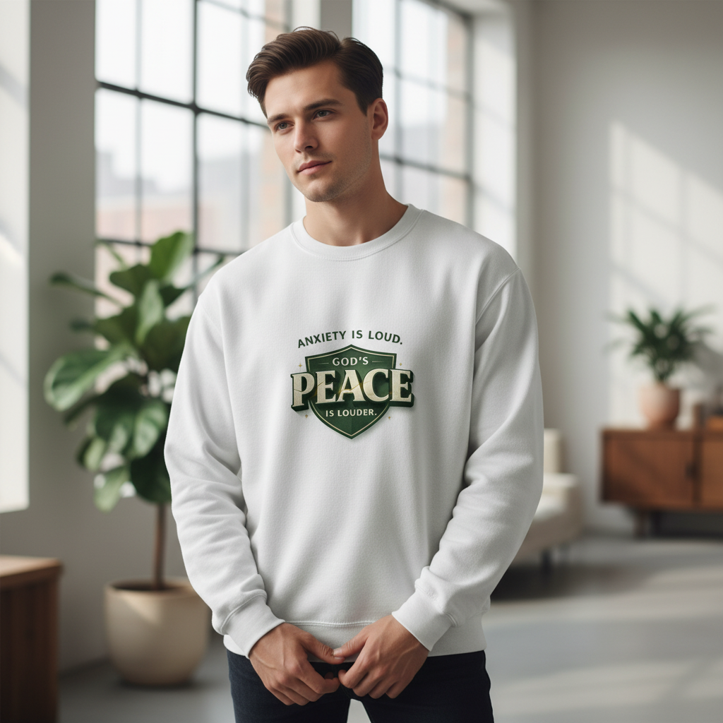 Anxiety Is Loud, God’s Peace Is Louder - Christian Long Sleeve Tee | Faith Shirt