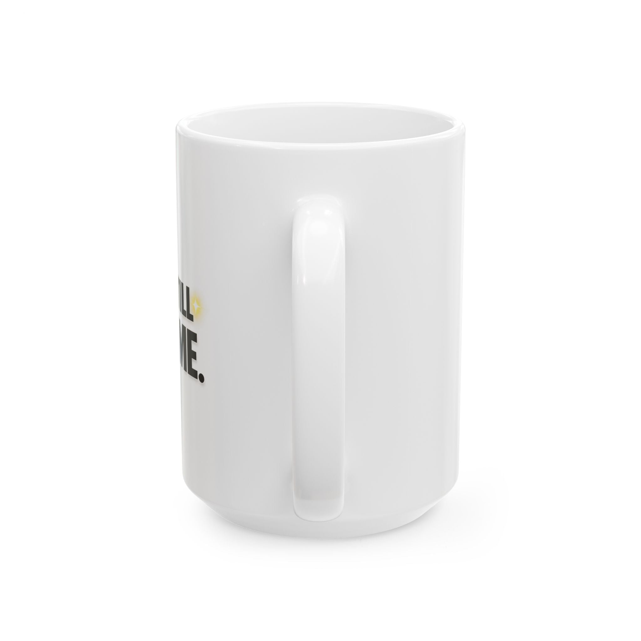 Christian faith coffee mug on desk during morning prayer and devotional