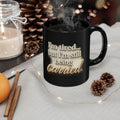 Christian faith encouragement mug with "I'm Tired But Still Being Carried" quote