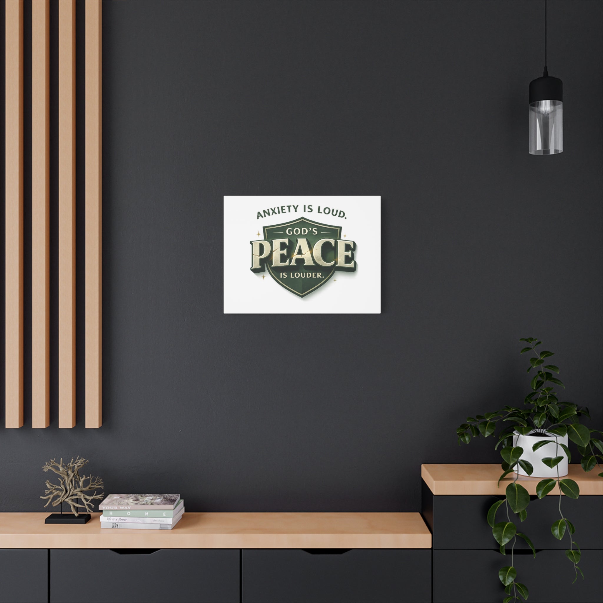 Anxiety Is Loud, God's Peace Is Louder - Christian Canvas  Wall Art | faith Home Decor | Free Shipping