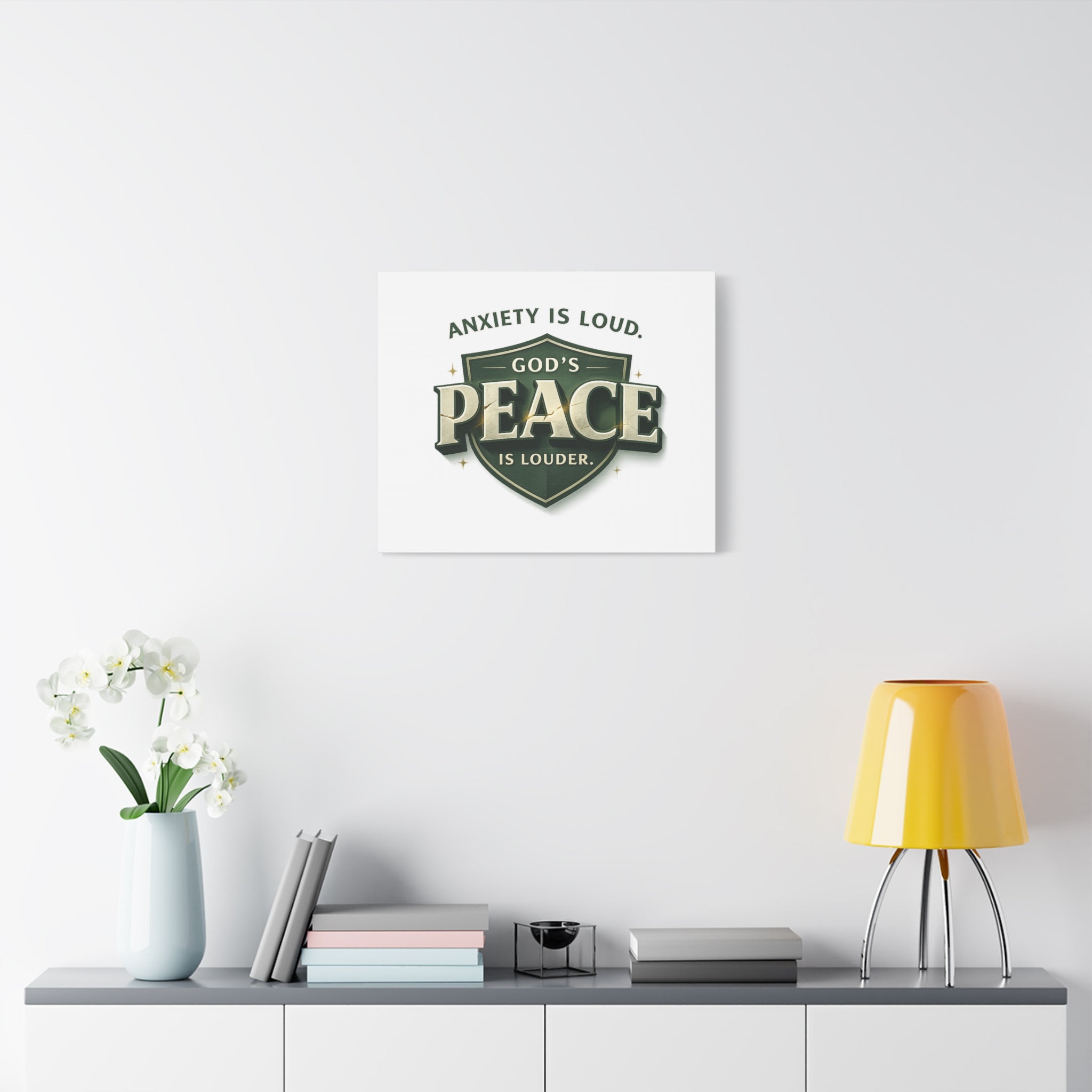Anxiety Is Loud, God's Peace Is Louder - Christian Canvas  Wall Art | faith Home Decor | Free Shipping