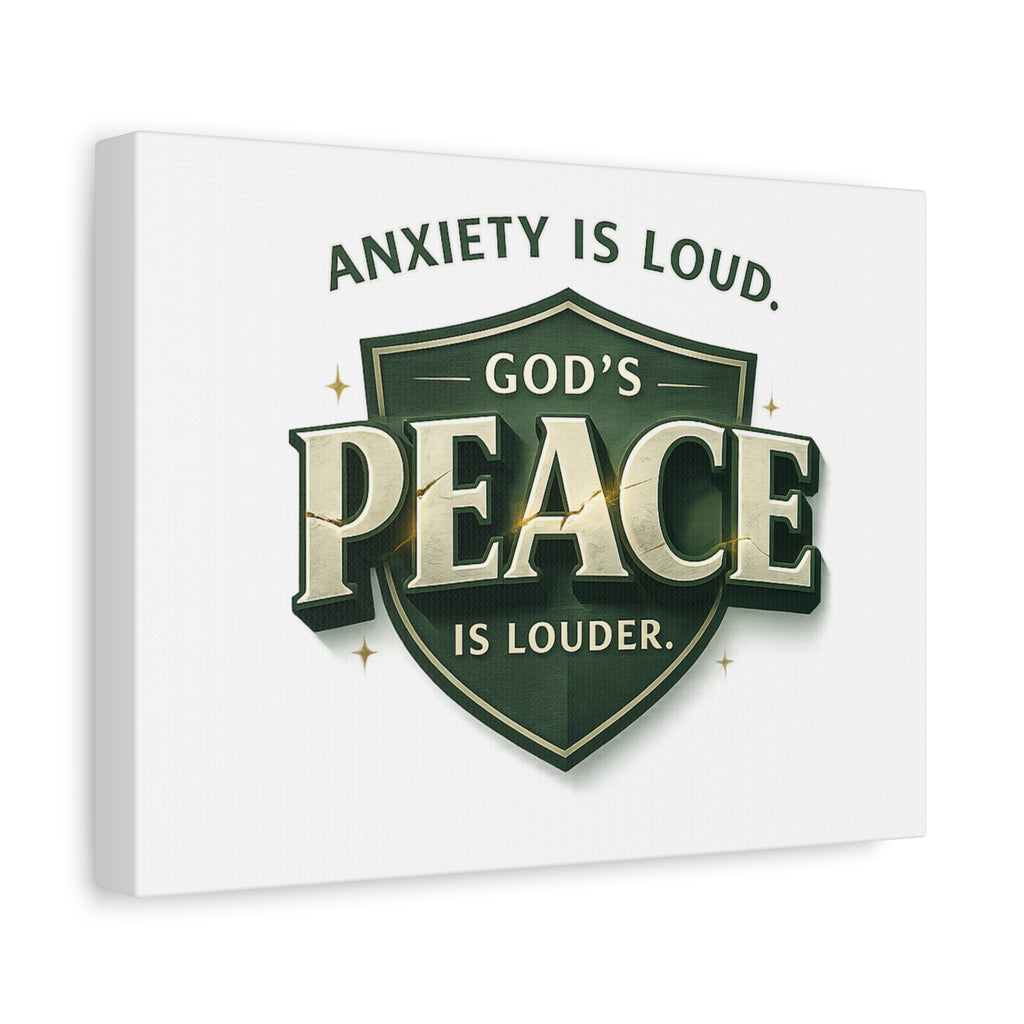 Anxiety Is Loud, God's Peace Is Louder - Christian Canvas  Wall Art | faith Home Decor | Free Shipping