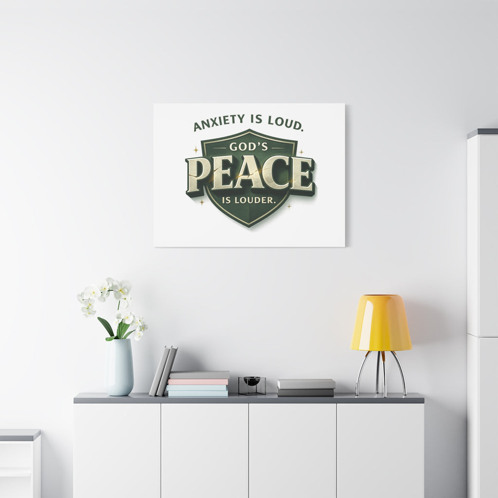 Anxiety Is Loud, God's Peace Is Louder - Christian Canvas  Wall Art | faith Home Decor | Free Shipping