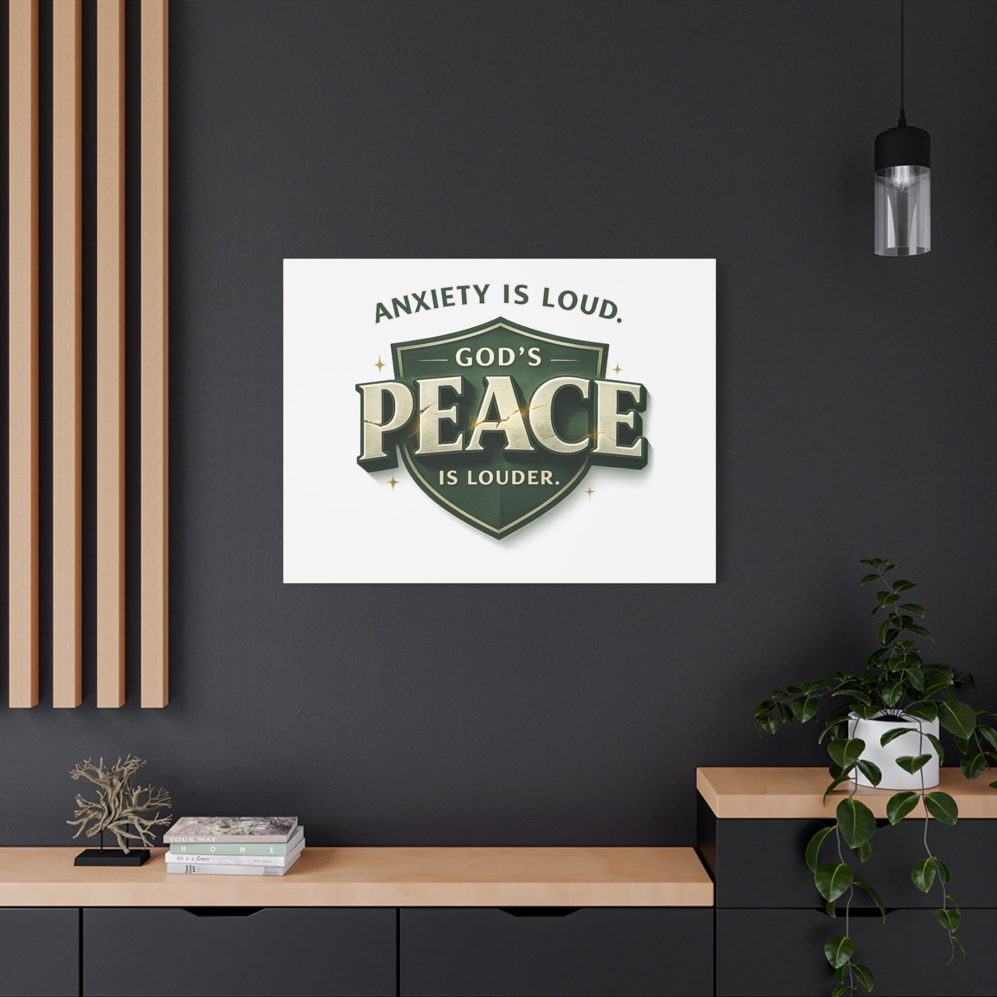 Anxiety Is Loud, God's Peace Is Louder - Christian Canvas  Wall Art | faith Home Decor | Free Shipping
