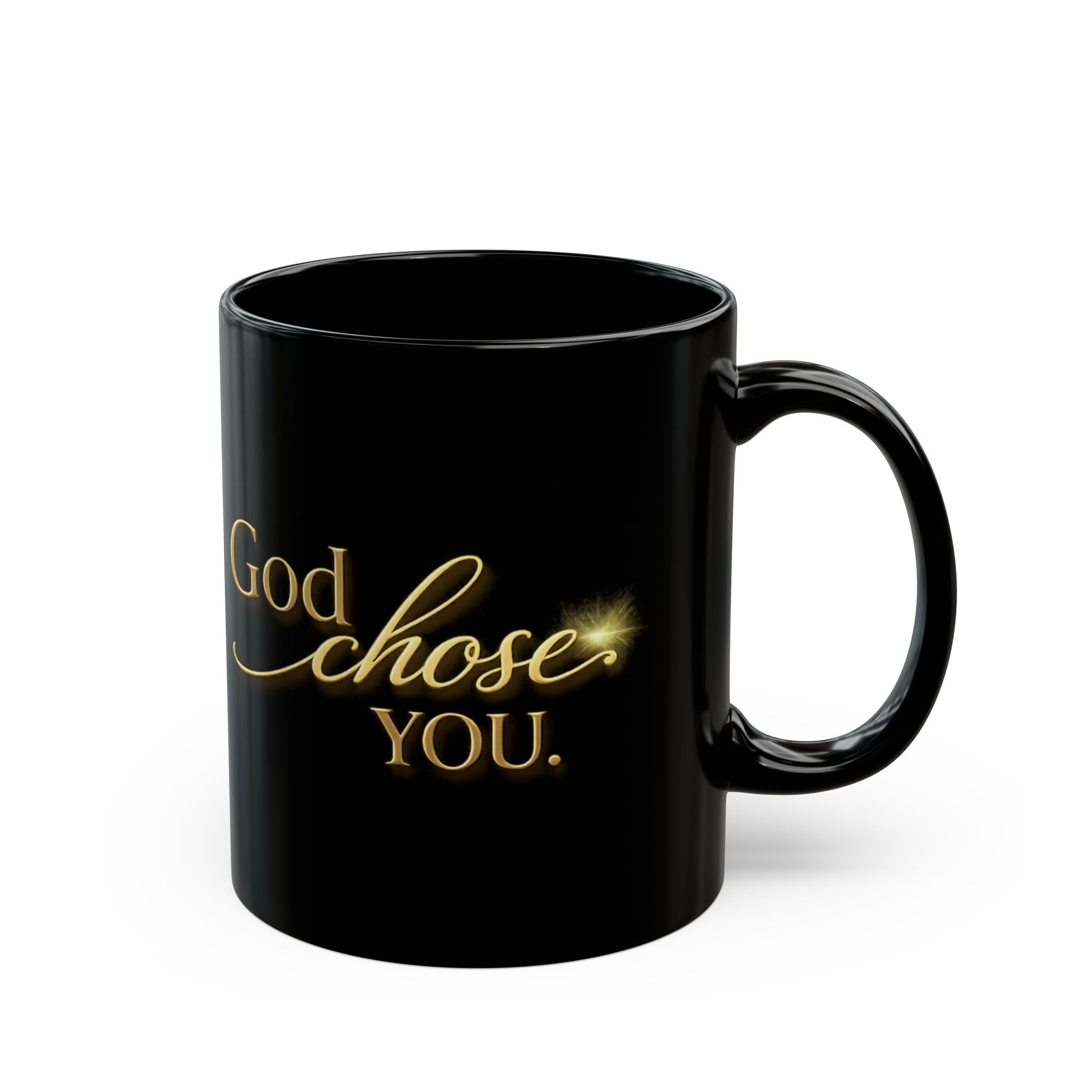 Christian faith coffee mug on desk during morning prayer and devotional